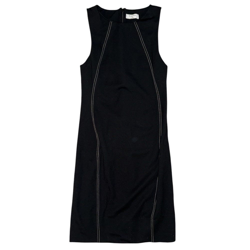 Aritzia Babaton black mini dress white stitching women’s size 2
